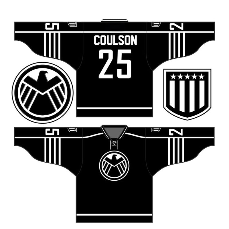 Stitched And Print Black Black-white Hockey Jersey Custom - Inktee