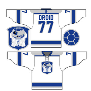 Custom Team White & Blue Hockey Jersey