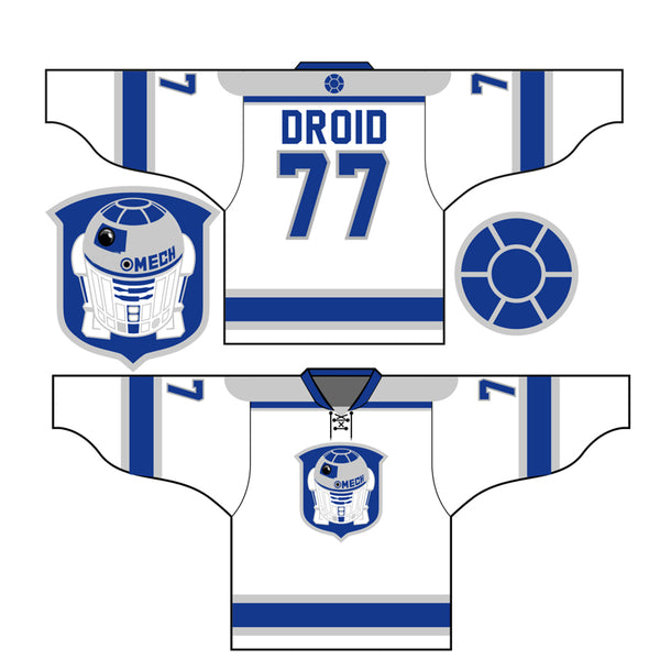 Custom Team White & Blue Hockey Jersey